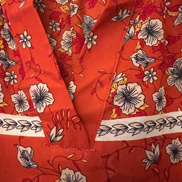 Liz Claiborne Burnt Orange (Rust) Floral Print Top - Picture 6 of 12